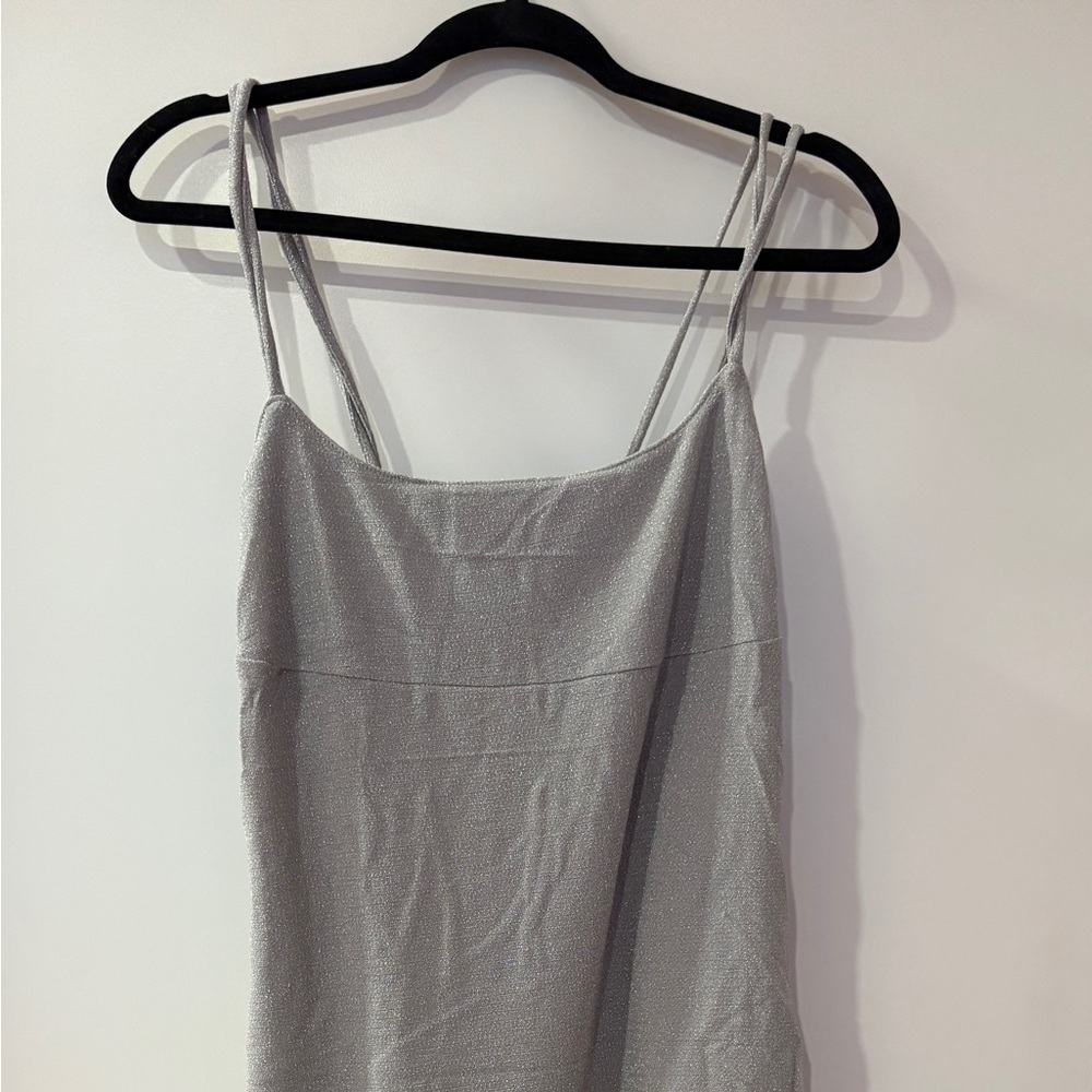OAK + FORT Shimmering Silver Dress